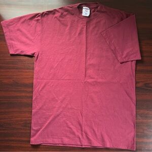 Vintage Jerzees T Shirt 90’s Blank Pocket Size Large Burgundy